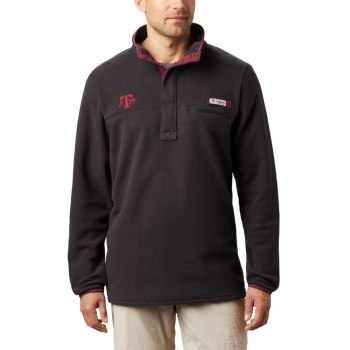 Pánské Bundy Columbia Collegiate PFG Harborside Fleece - Texas A & M Černé RQFSVZ813